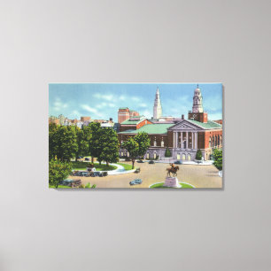 Bushnell Memorial, Lafayette Statue Canvas Print