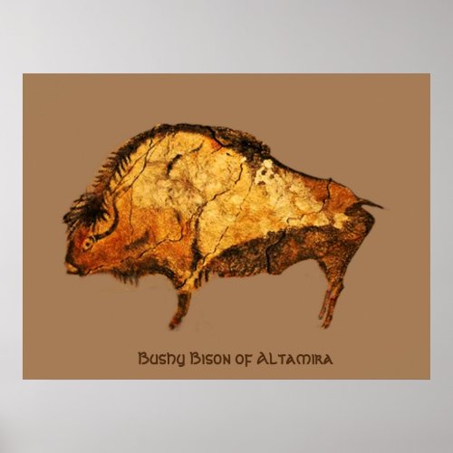 Bushy Bison of Altamira Poster