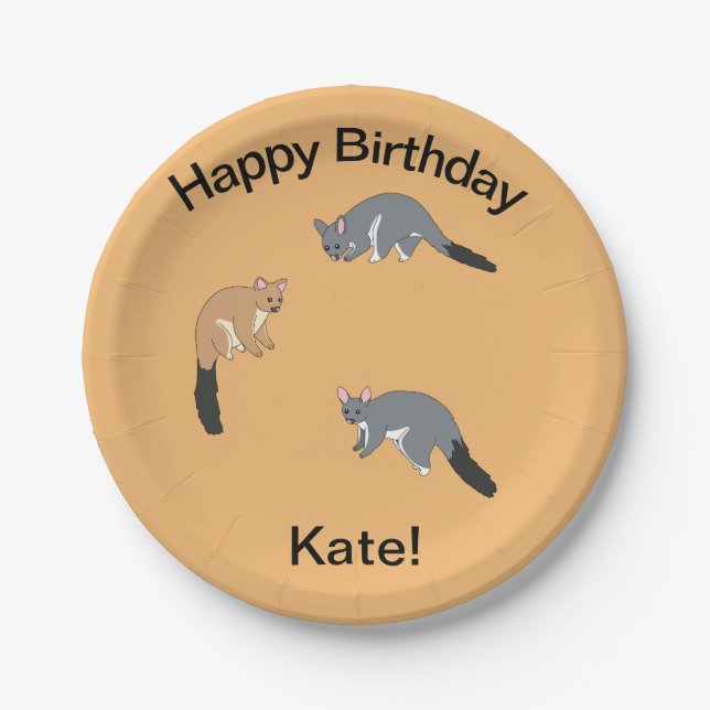 Bushy Tail Possums Paper Plates (Front)