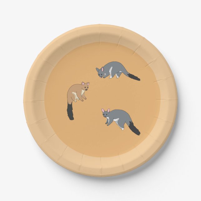 Bushy Tail Possums Paper Plates (Front)