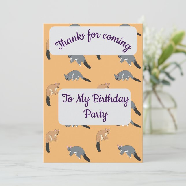 Bushy Tail Possums Thank you Card (Standing Front)