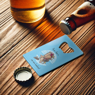 Busier Than A One Man Bandicoot Funny Band Cartoon Credit Card Bottle Opener