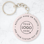 Busines Logo | Blush Pink Feminine Professional Keychain<br><div class="desc">A simple custom blush pink business template in a modern minimalist style which can be easily updated with your company logo and text. If you need any help personalizing this product,  please contact me using the message button and I'll be happy to help.</div>