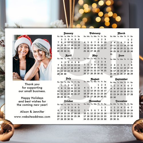 Business 2024 Calendar Minimalist Silver Glitter