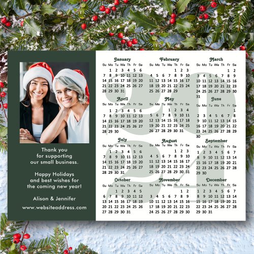 Business 2024 Calendar Sage Green Photo Magnetic