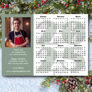 Business 2025 Calendar Minimalist Sage Green Holiday Card