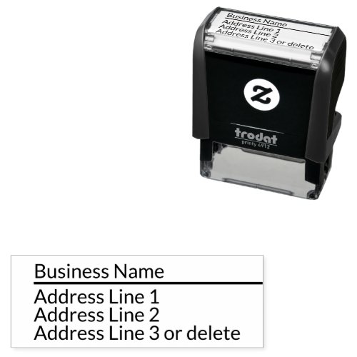 Business 4 Lines of Text Return Address Template Self_inking Stamp