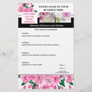 Business 4 photo cherry blossom spa salon chic flyer