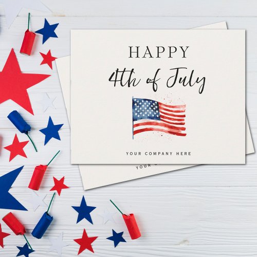 Business 4th of July Promotional Flag Card