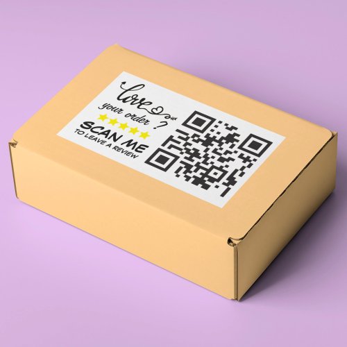 Business 5 Star Review Request With QR Code Rectangular Sticker
