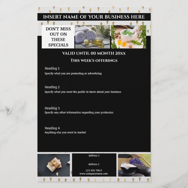 Business 6 photo | gold white marketing brochure flyer (Front)