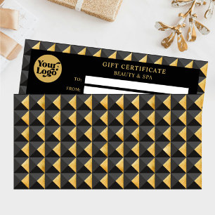 Business Abstract Black Gold Gift Certificate