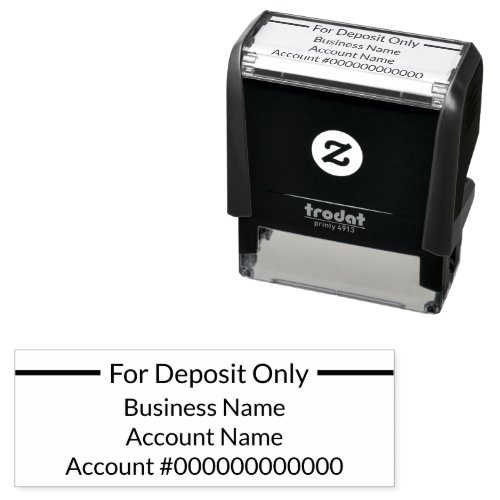 Business  Account Name For Deposit Only Template Self_inking Stamp