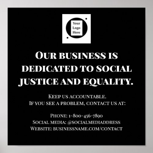 Business Accountability Social Justice Black White Poster