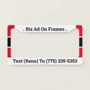 Business Ad On License Plate Frame