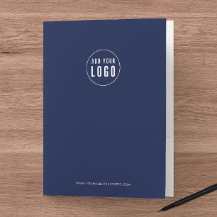 Business Add Logo Modern Minimalist Custom Color Pocket Folder