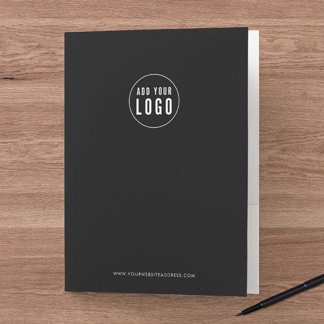 Business Add Logo Modern Minimalist Custom Color Pocket Folder (Creator Uploaded)