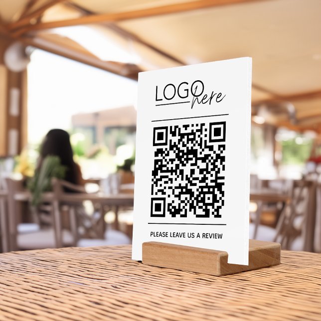 Business Add Logo QR Code Leave Review Sign Holder (Business Add Logo QR Code Leave Review Sign Holder)