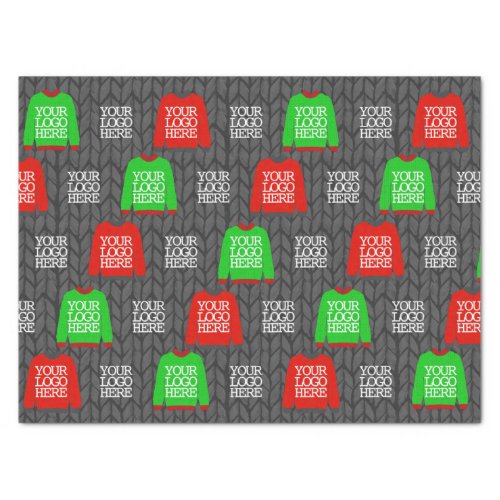 Business Add Logo Red Green Ugly Christmas Sweater Tissue Paper