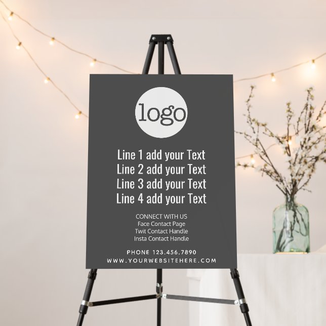 Business Add Your Logo and Contact Information Foam Board (In Situ (Stand))