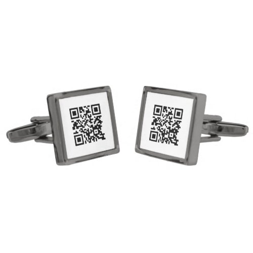 Business add your own qr code 2 images cufflinks