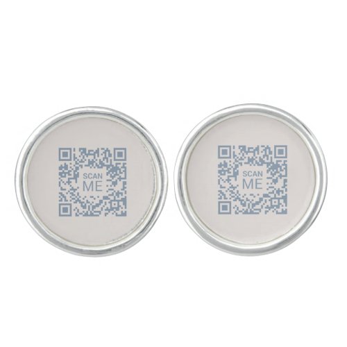 Business add your own qr code colored image cufflinks