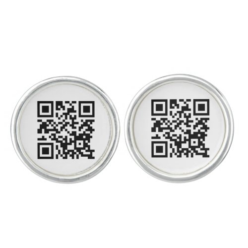 Business add your own qr code image cuff links