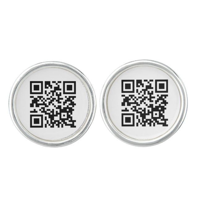 Business add your own qr code image cuff links (Front)