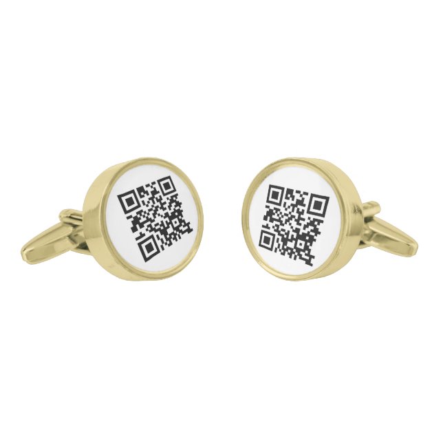 Business add your own qr code image cufflinks (Angled)