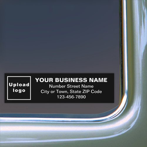 Business Address and Phone Number on Black Bumper Sticker