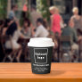 Business Address and Phone Number on Black Paper Cups