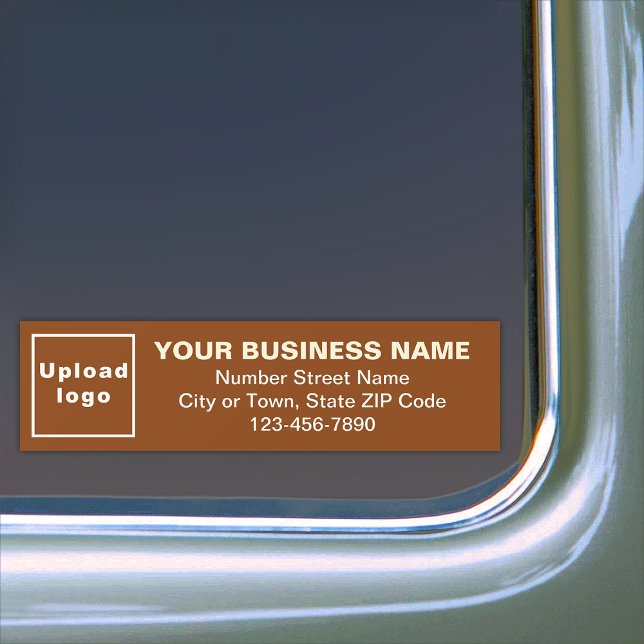 Business Address and Phone Number on Brown Bumper Sticker (Your business name, logo, address and phone number on brown bumper sticker.)