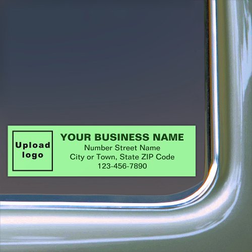 Business Address and Phone Number on Light Green Bumper Sticker