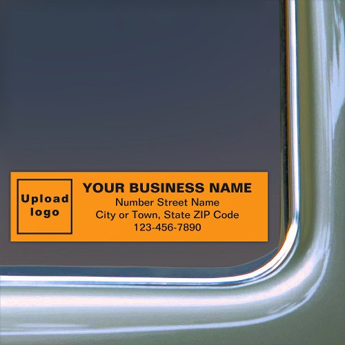 Business Address and Phone Number on Orange Color Bumper Sticker