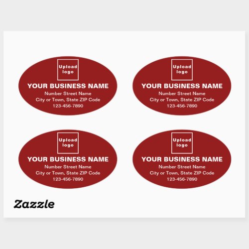 Business Address and Phone Number on Red Oval Sticker