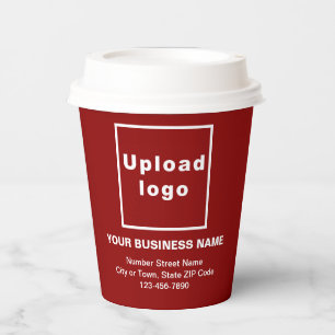Business Address and Phone Number on Red Paper Cup