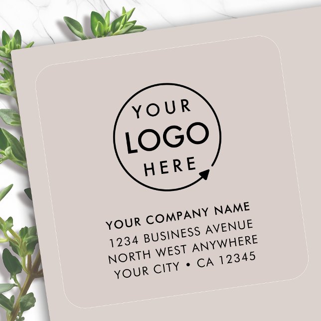 Business Address Clear Sticker | Logo Label Roll (Professional pre-addressed seal showcasing your brand for envelopes, parcel shipping & business mail)