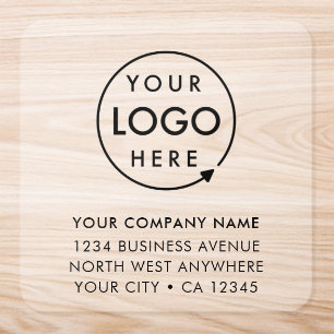 Business Address Clear Sticker Logo Label Roll