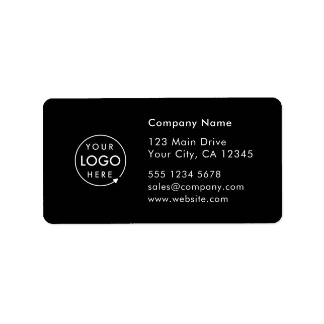 Business Address Label | Logo Company Info Sticker (Front)
