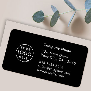 Business Address Label Logo Company Info Sticker