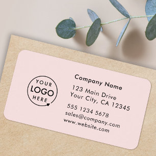 Business Address Label   Pink Company Info Sticker