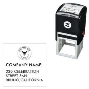 Business Address Logo Professional Corporate Rub Self-inking Stamp