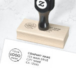 Business Address | Logo Professional Corporate Rubber Stamp<br><div class="desc">A simple custom business template in a modern minimalist style which can be easily updated with your company logo,  company name and address. If you need any help personalizing this product,  please contact me using the message button below and I'll be happy to help.</div>