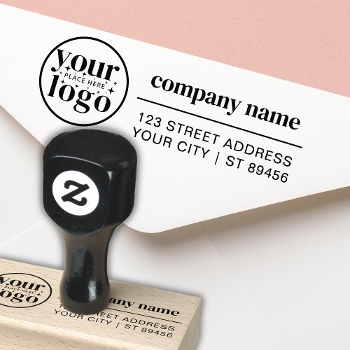 Business Address Logo Professional Corporate  Rubber Stamp