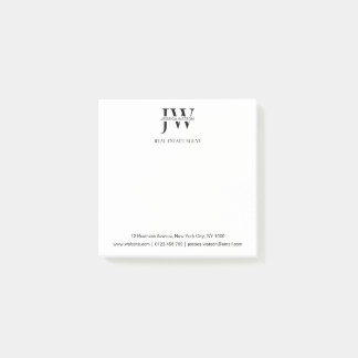 Business Address Monogram Real Estate Business Post-it Notes