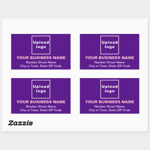Business Address on Purple Rectangle Sticker