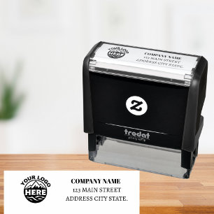 Business Address Return Logo Modern professional  Self-inking Stamp