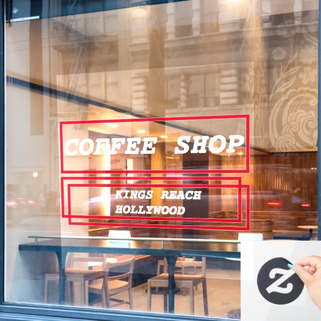 Business advertisement promotional personalized window cling (Cafe Window)