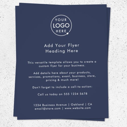 Business Advertising  Navy Blue Modern Logo Flyer