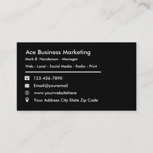 Business Advertising Services Business Card